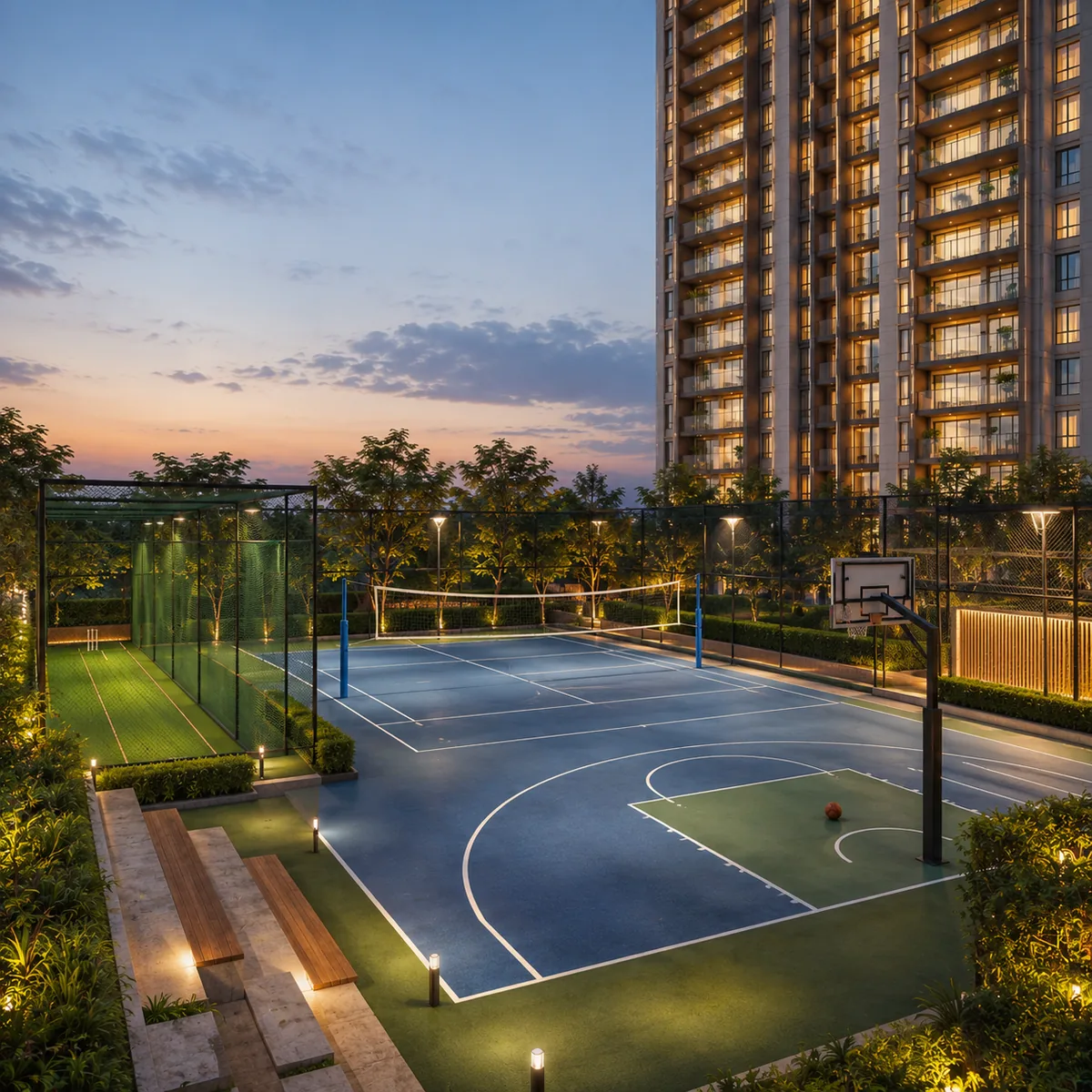 Urbanrise Begur Koppa Road multipurpose sports courts Urbanrise Begur Koppa Road multipurpose sports courts